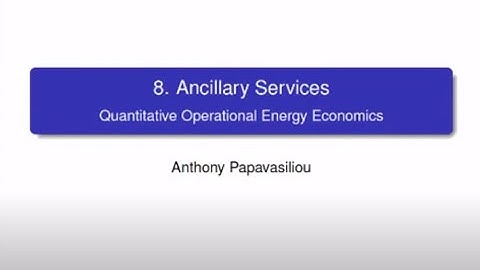 LINMA2415: Ancillary Services