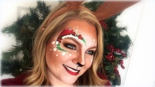 Deer / Reindeer Makeup and Face Painting Super pretty and simple Christmas deer design using Kryvaline Face and Body Paint! My facebook - www.facebook.com/