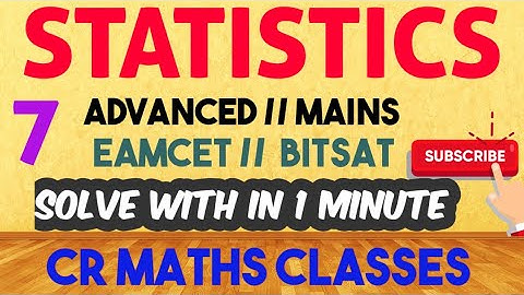 STATISTICS  part 7//Shortcut method //Advanced, Mains, Eamcet, Bitsat //INTER, CBSE //CR MATHS CLASS