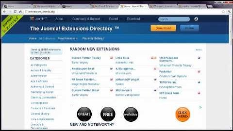 Joomla 2.5 Tutorial - Lesson 19 - Extensions