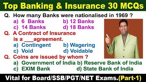 Top 30 MCQ  on Banking and Insurance #cbse #bba #bcom #mcom #mba #pgtcommerece #nta #gkquiz