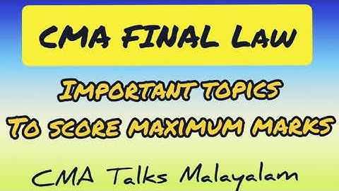 CMA FINAL Law important Topics