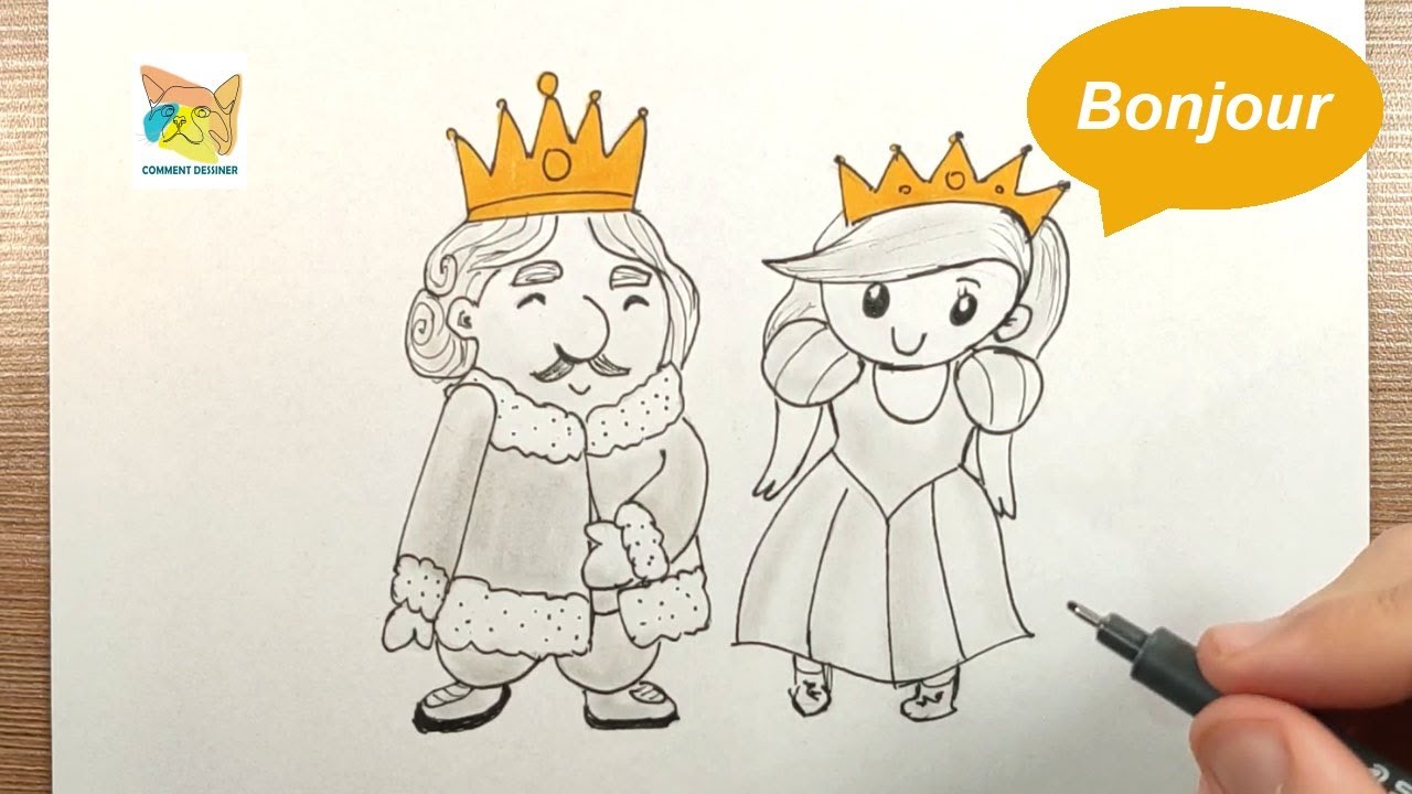 comment dessiner un roi et une reine - YouTube