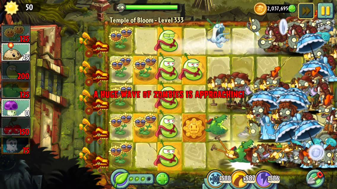 [Plants vs Zombies 2] Temple of Bloom - Level 333 - YouTube