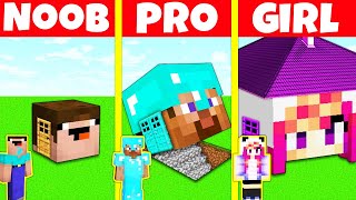 Minecraft Battle: NOOB vs PRO vs GIRL: HEAD HOUSE BUILD CHALLENGE / Minecraft Animation