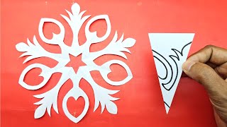 Paper Cutting Snowflake Design ❄️ How to Make Snowflake Out of Paper 🎄 Easy Paper Crafts screenshot 1