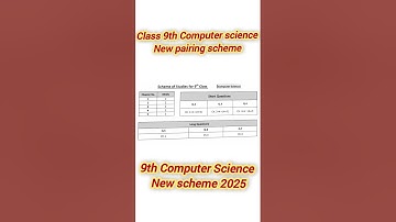 9th class new pairing scheme computer science 2025, 10th class computer pairing scheme 2025