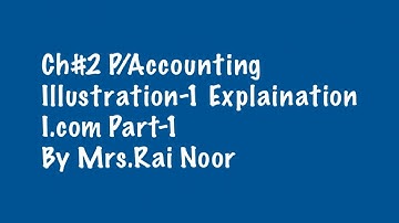02: Ch#2 P/Accounting /LEC#3 / Illustration-1 / I.com Part-1 / By Mrs.Rai Noor / PTB Boards