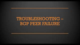 CCNP -Troubleshooting BGP neighbor failure