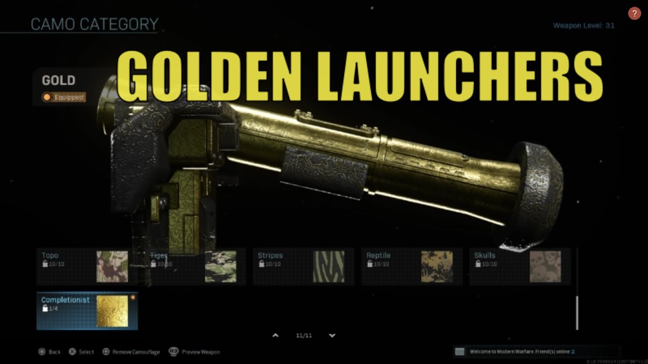 Fastest And Easiest Way To Unlock GOLD CAMO ON LAUNCHERS In Modern Warfare (Call Of Duty Warzone)