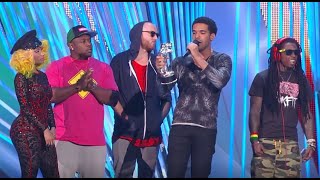 Drake wins VMA Award and brings Lil Wayne & Nicki Minaj on stage (2012)
