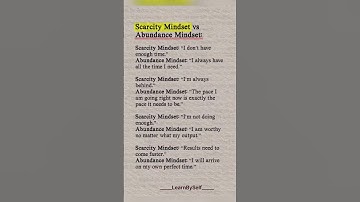 Scarcity Mindset vs Abundance Mindset
