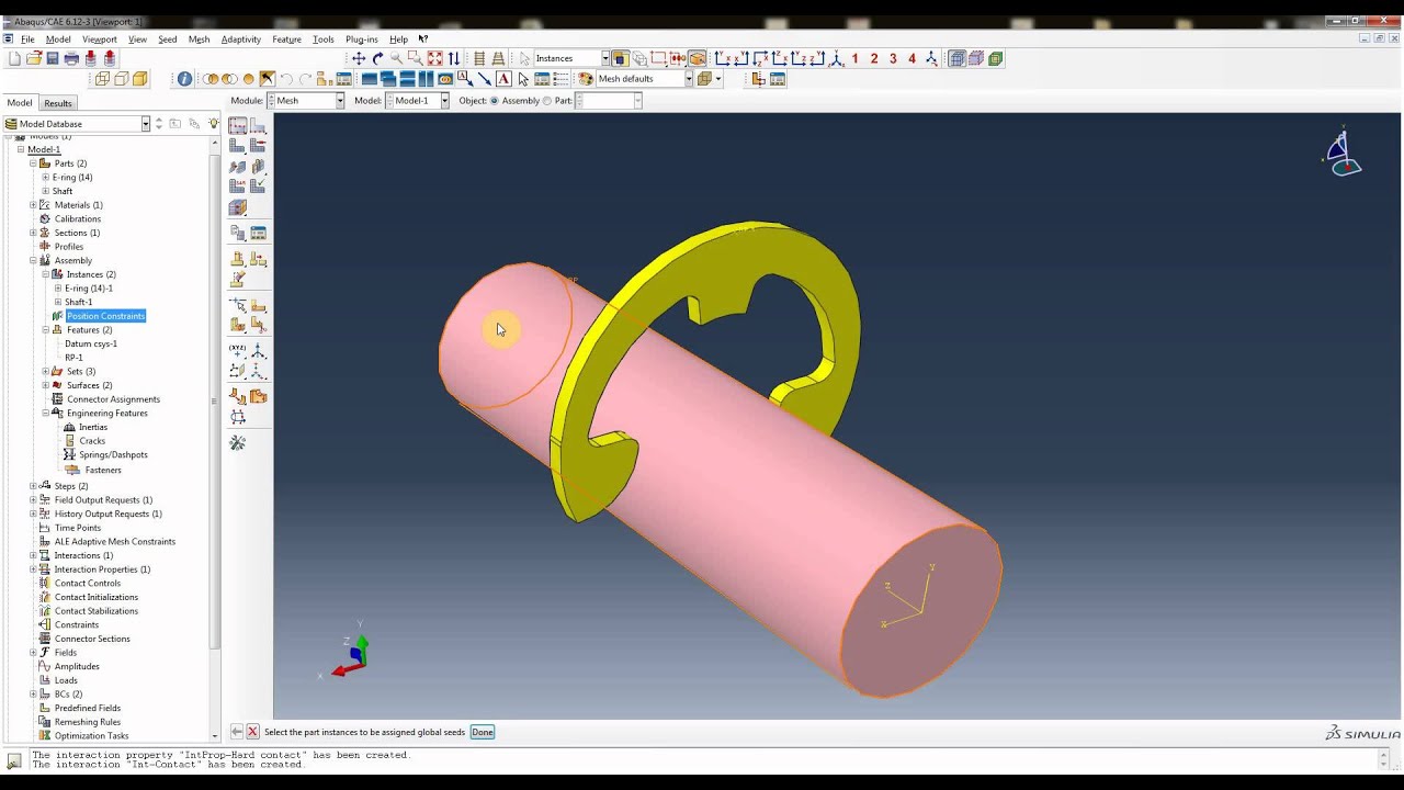 ERing retaining ring installation Abaqus YouTube