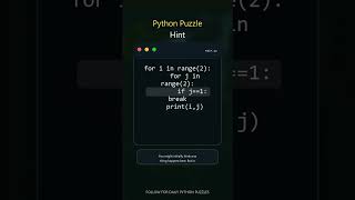 Nested Break Insight #25 | Interview Puzzle Challenge | YouTube Shorts #interviewquestions #python