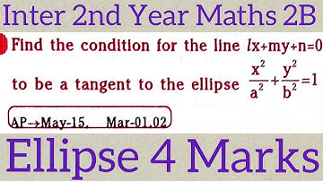 Inter 2nd Year Maths 2B Ellipse in telugu@maths naresh eclass