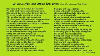 Ve Dem - Lời bài hát - Nếu em được lựa chọn - DJ Việt Cường