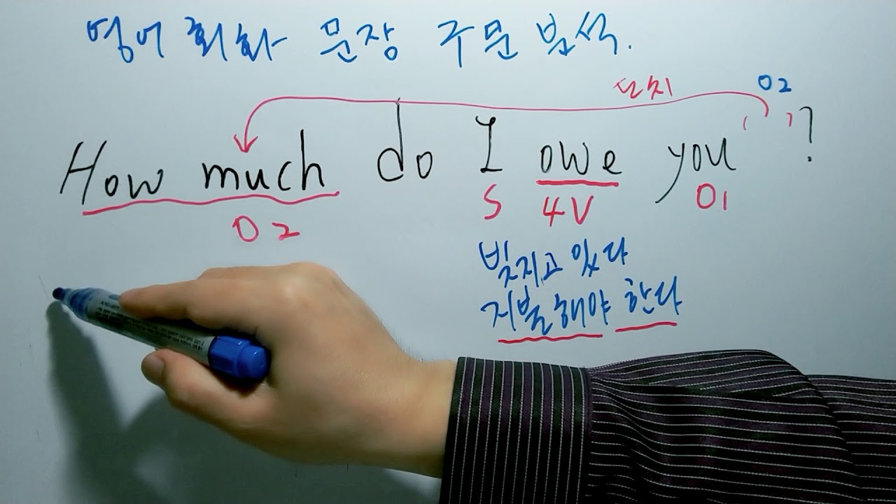 (1) 영어 회화문장 구문 분석 - ( How much do I owe you? = 얼마(돈)을 당신에게 드려야 하나요 ...
