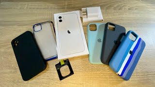 iPhone 11 unboxing 2021 with cases
