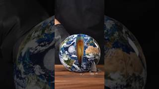 Earth Cutting ASMR 🌍✨ Ultra Realistic Glass Earth Slice #Shorts#earth #planetearth #asmr #satisfying