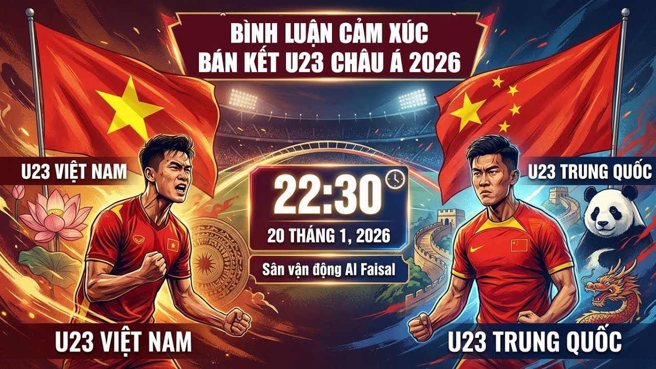 U23 Việt Nam - U23 Trung Quốc | Bán Kết VCK U23 Châu Á 2026 | Bình Luận Bóng Đá Ngày 20/1/2026