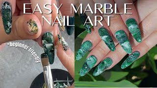 EASY GEL MARBLE NAIL ART | Beginner friendly marble nails using airbrush | Nail art tutorial by BaddLilThingz Nails 822 views 1 year ago 4 minutes, 51 seconds