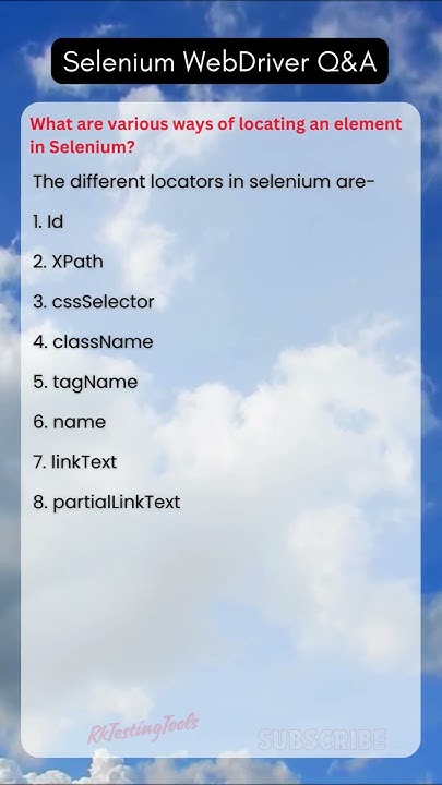 What are various ways of locating an element in Selenium - YouTube