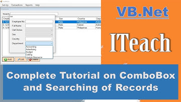 [VB.Net Part 6] - Working on ComboBox and Searching of Records in Visual Basic (Complete Tutorial)