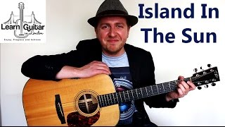 Video thumbnail of "Island In The Sun - Easy Guitar Lesson - Weezer - Rhythm + Chords"