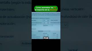 Como subir los Hz de tu monitor al máximo #pc #windows #shorts #pcgamer  #gaming  #gamer  #rtx