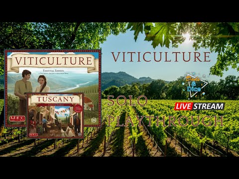 Viticulture Essential Edition with Tuscany | Solo Playthrough | Live Stream