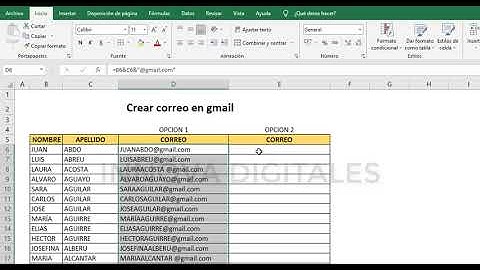 Crear correo rápidamente en excel