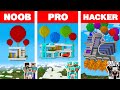 Minecraft NOOB vs PRO vs HACKER: BALLOON FAMILY HOUSE BUILD CHALLENGE in Minecraft Animation