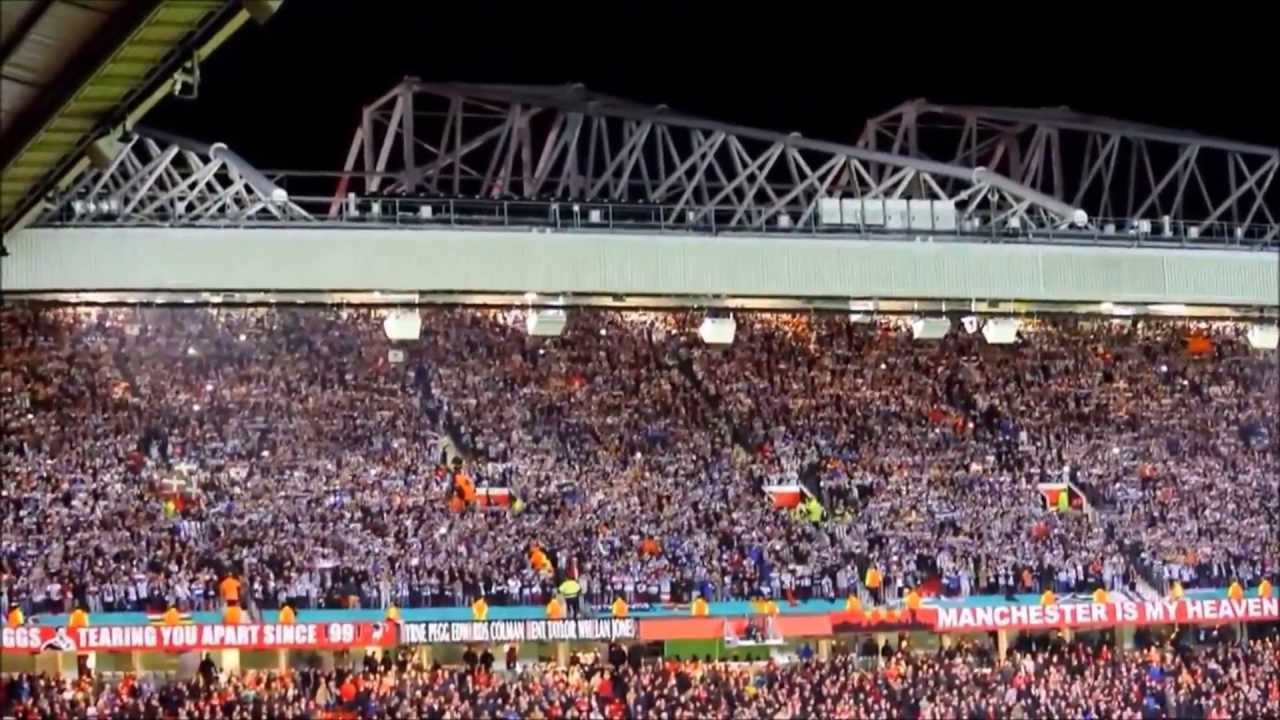 tage ned tema tidsskrift Real Sociedad Fans away at Old Trafford, Champions League, Manchester  United - YouTube