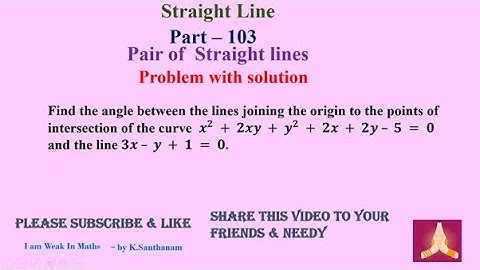 #Straight_Line 103 ,    #ProblemWithSolution, Please Subscribe, Like & Share  🙏