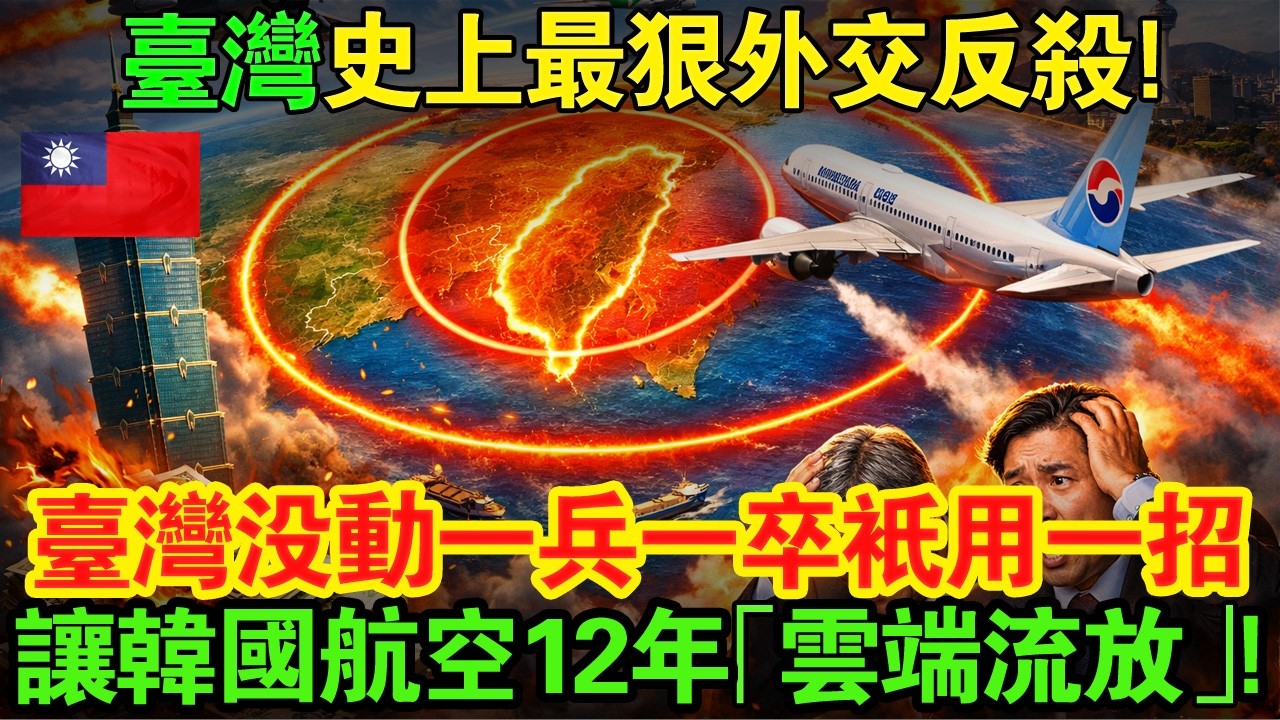 臺灣外交史上最漂亮的反殺！不費一槍一彈！地圖一圈鎖死韓國航空12年，每年狂燒330億韓元，哭著求饒！#taiwan #大熱門 #台灣 #台灣故事
