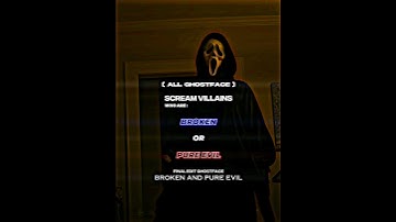 Scream villains who are Broken or Pure Evil or Influenced #Scream #ghostface