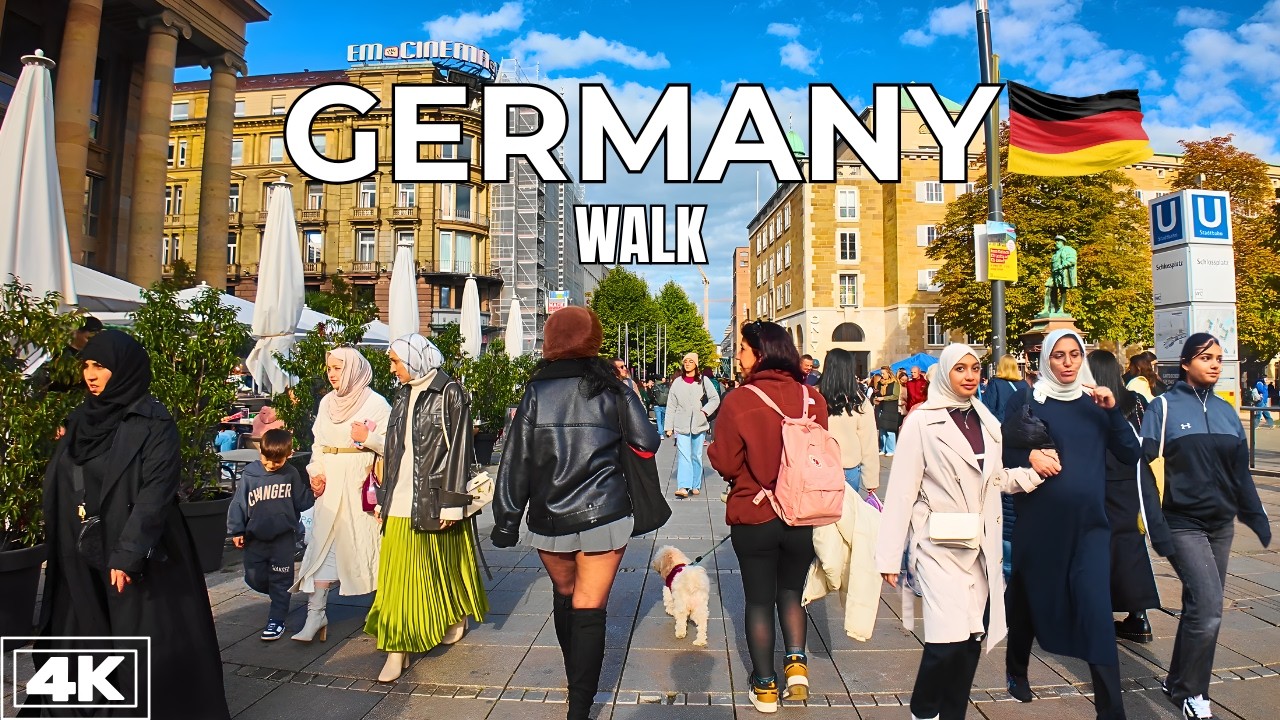 Stuttgart Germany 🇩🇪 Walk Tour | The Busiest Street on a Cold Winter Day ❄️ | 4K POV