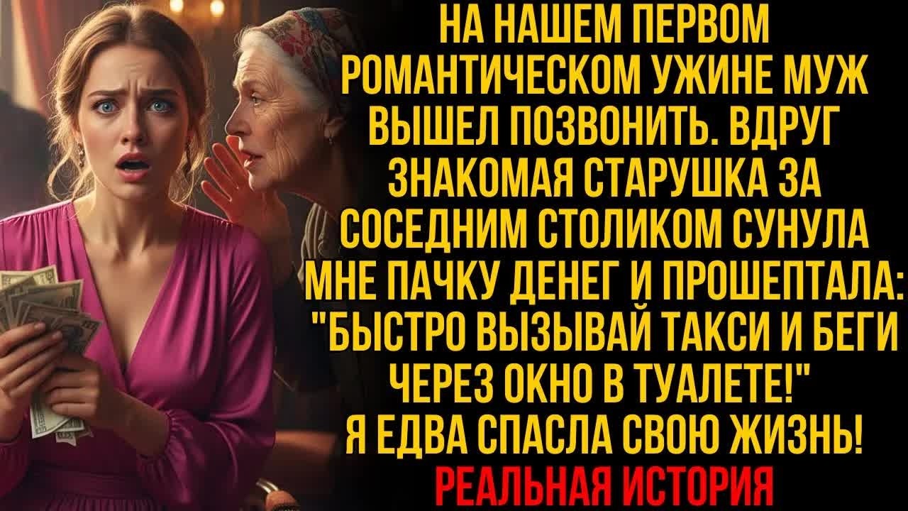 На романтическом ужине старушка сунула мне деньги, шепнув： «Беги!», но когда я посмотрела на мужа...