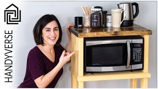 A how-to video on building your own kitchen cart/microwave stand. This is a simple weekend project and the cart is built out of a few 