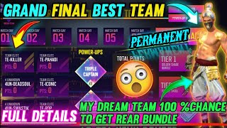 Grandfinal My Best Team || free fire pro league drem team || how to selected best team in grandfinal