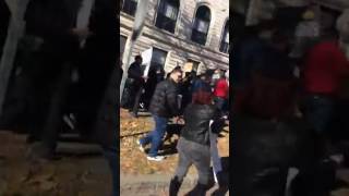 Anti-Donald Trump protesters gather in downtown Springfield
