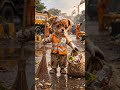#SwachhBharat #CleanIndia #SafaiHero #StreetCleaning #CuteDog #InnocentSoul #HardWork #Inspiration