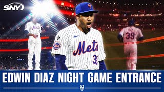 Mets closer Edwin Diaz enters the game with trumpets and Narco at night and under the lights | SNY