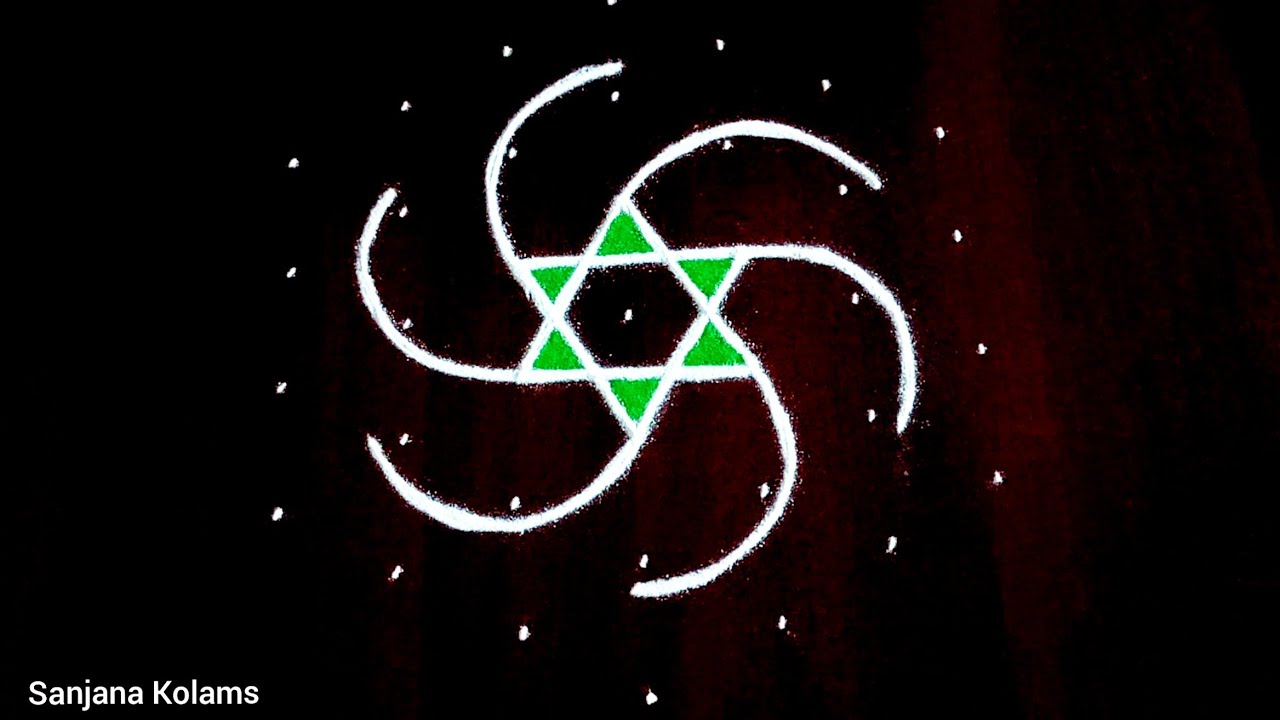 3999.Pillaiyar Chadhurthi Pooja special Star KambiKolam/Easy Friday Rangoli/Traditional Pandagamuggu