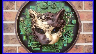 Mounted Cat Mask Assemblage