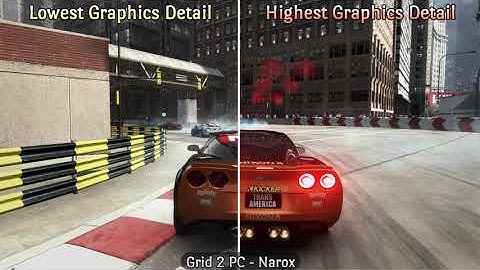 Split Screen Compare - Graphics Detail Lowest vs. Highest Setting - GRID 2 PC