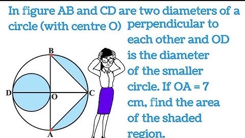 In figure AB and CD are two diameters of a circle  and OD is the diameter of the smaller circle.