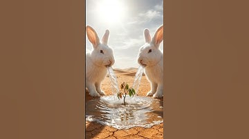 The rabbit saved the litchi plant from drying out by watering it 😭 #ai #tree #save #water