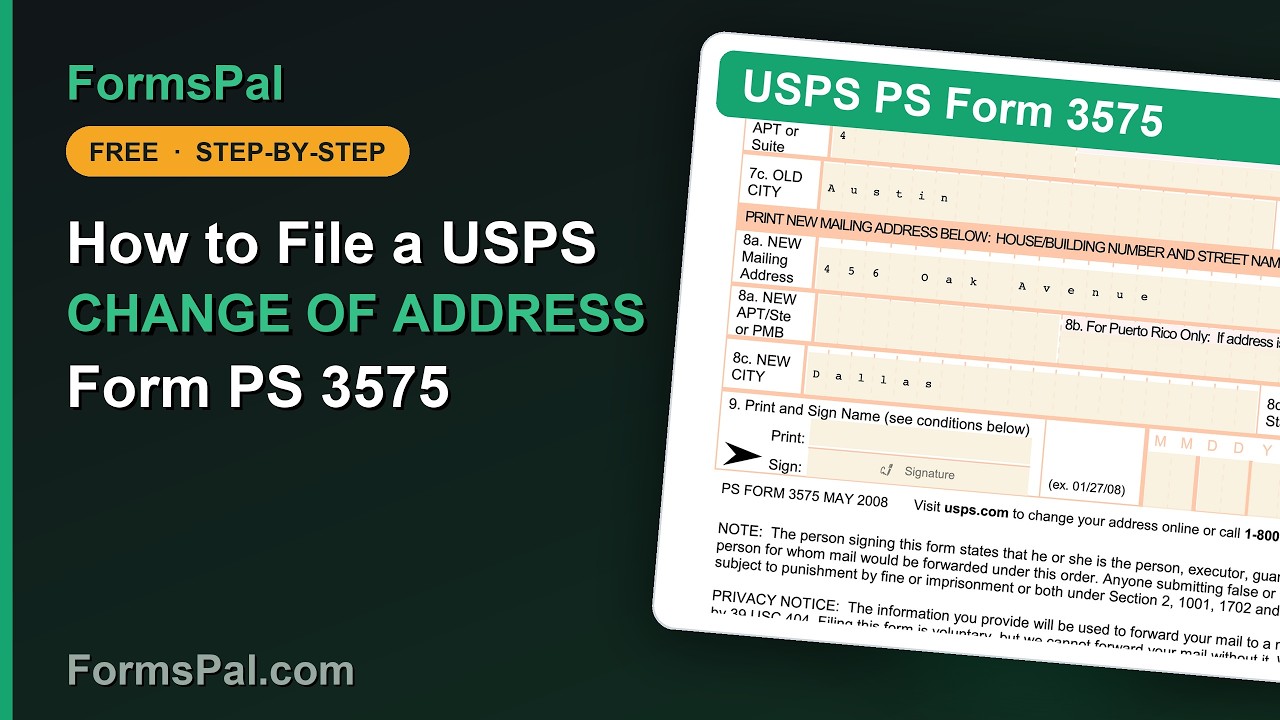 そそそページ How to Fill Out the USPS Change of Address Form (PS 3575) - YouTube