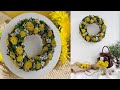 DIY Декор венок летний весенний одуванчик из шишек /summer wreath lemon, dandelion  / Free tutorial
